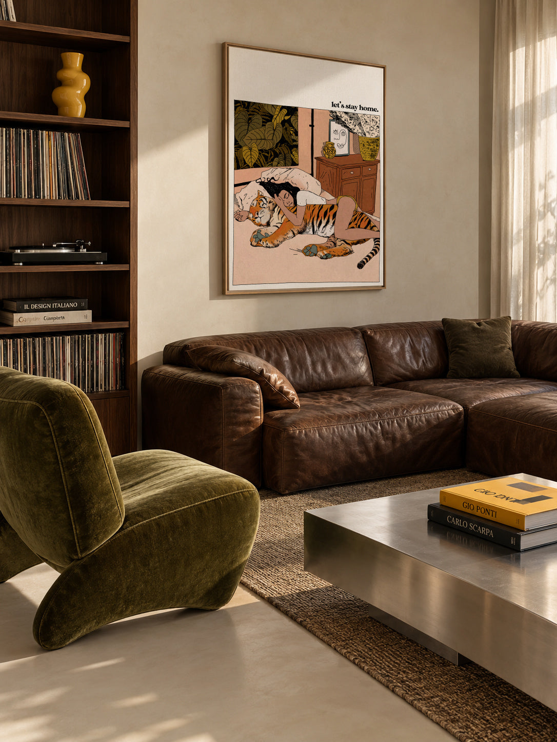 Let's stay home I - Framed canvas in an interior