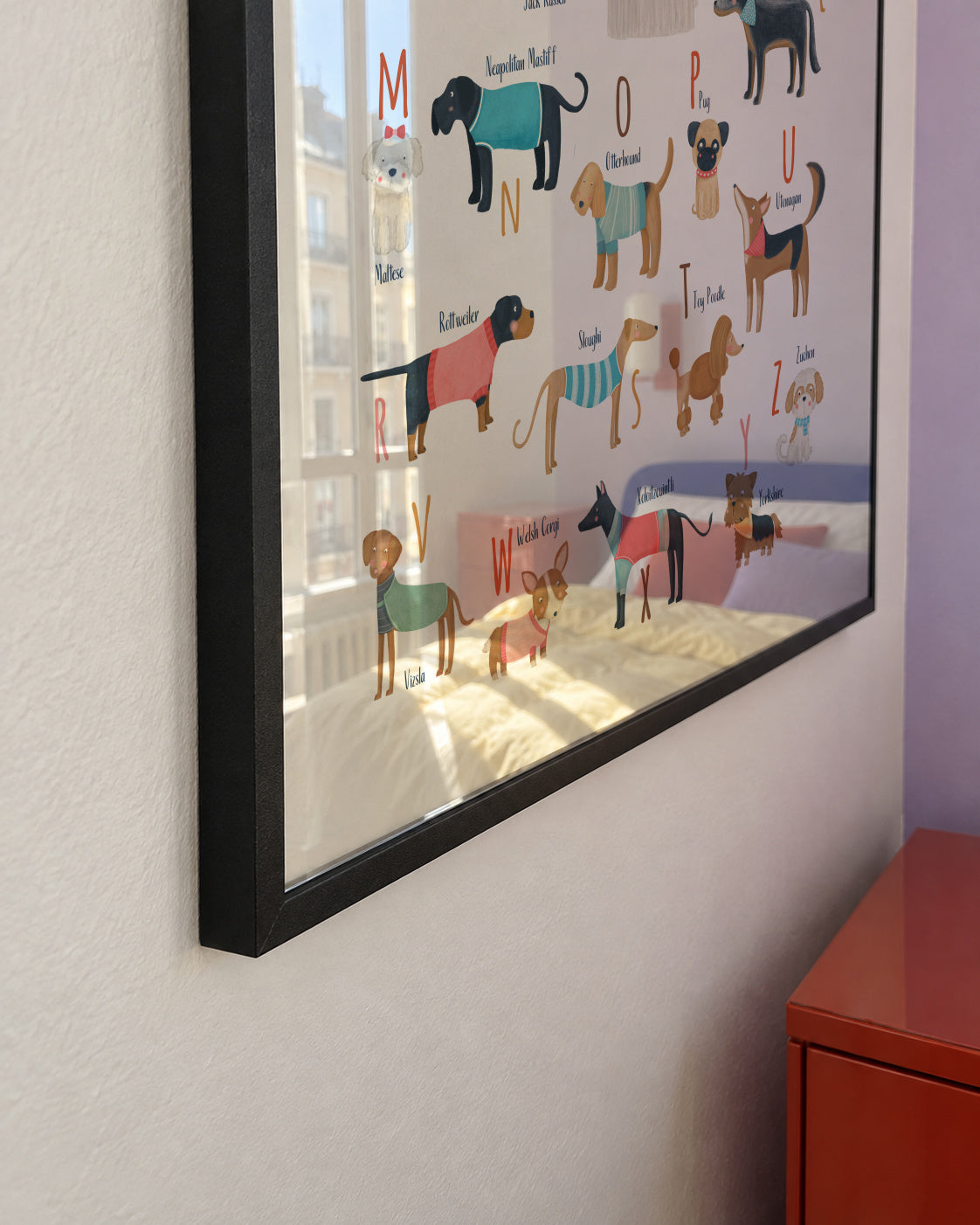 Alphabet Dogs Breed - Framed poster detail