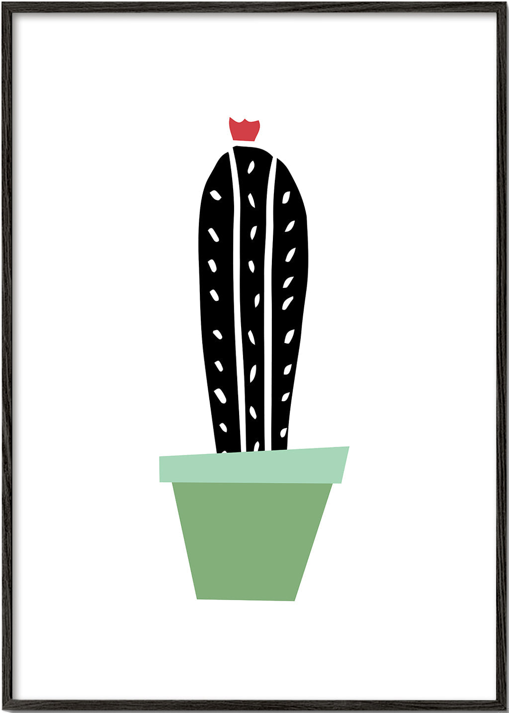 Green pot cactus print