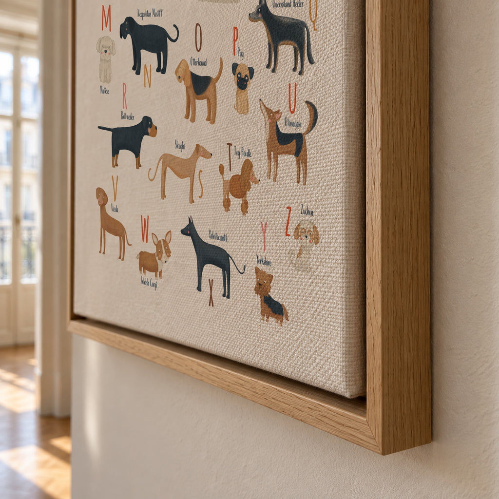 Abecedario con perros - Framed canvas detail