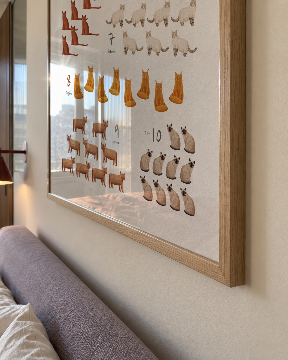 Números de 1 al 10 gatos (ingles) - Framed poster detail