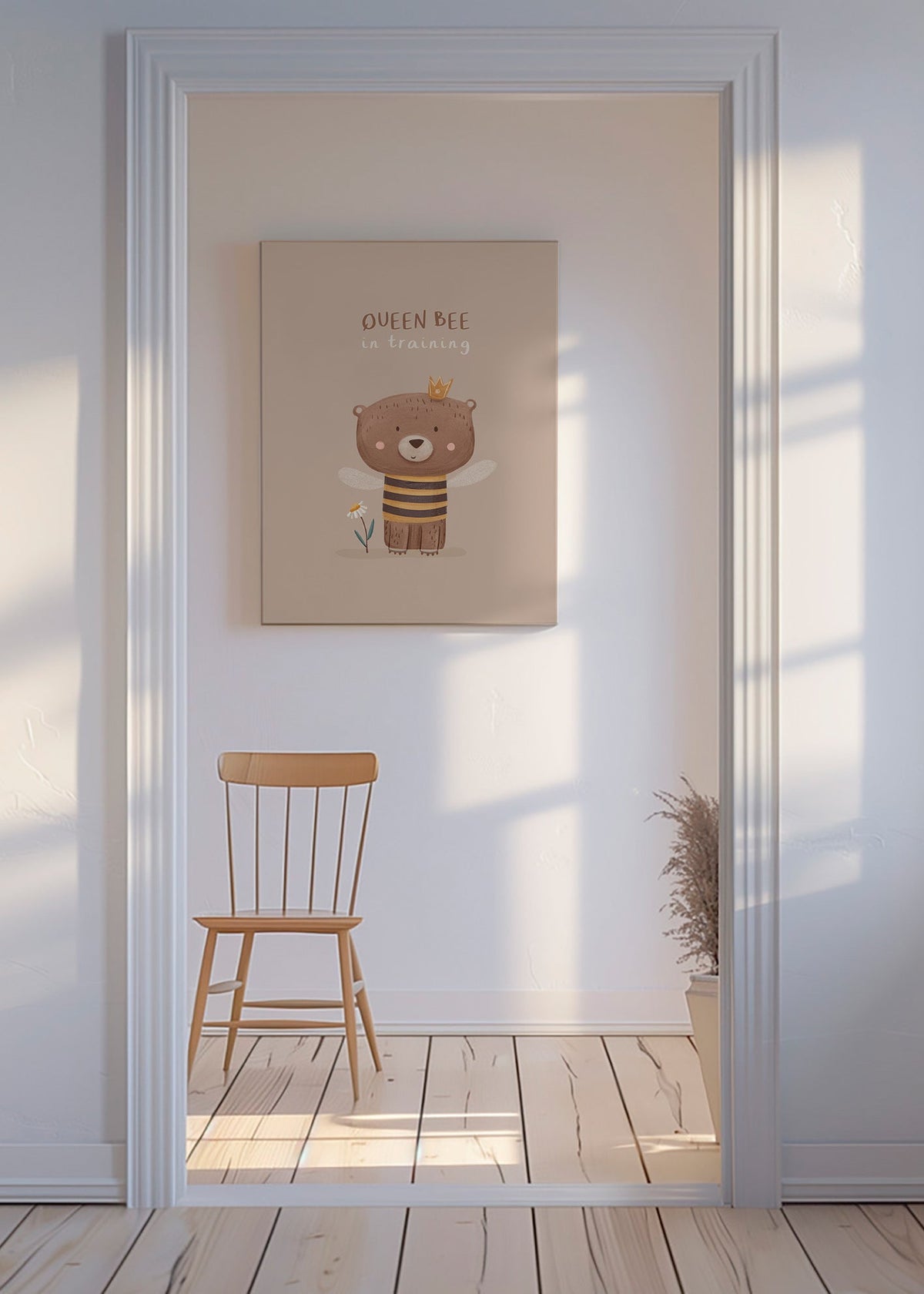 Kinderposter Bär als Bienenkönigin