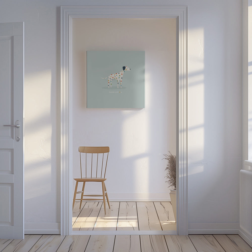 Dalmatian spotted with love - Unframed canvas in an interior