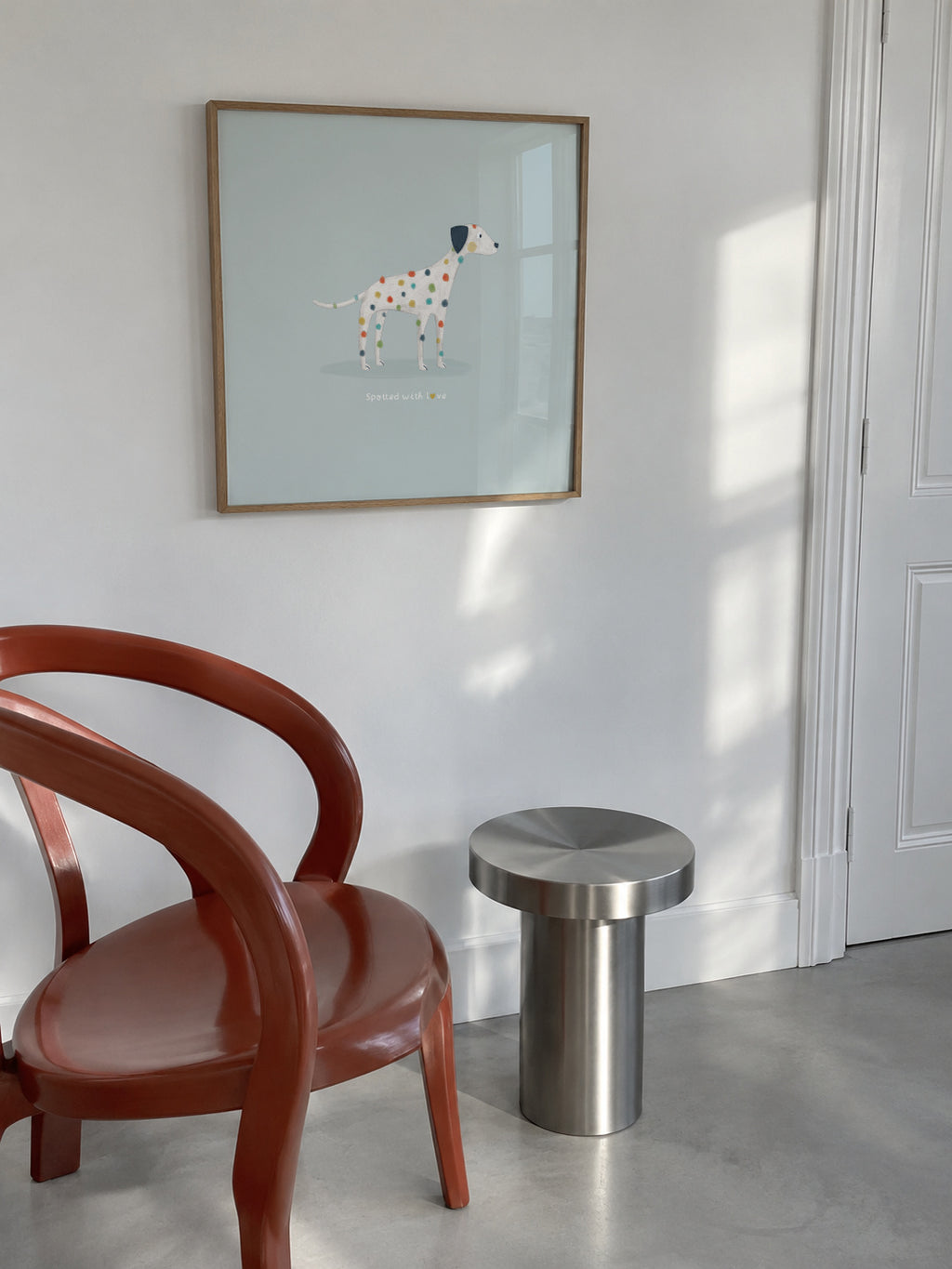 Dalmatian spotted with love - Framed poster in an interior