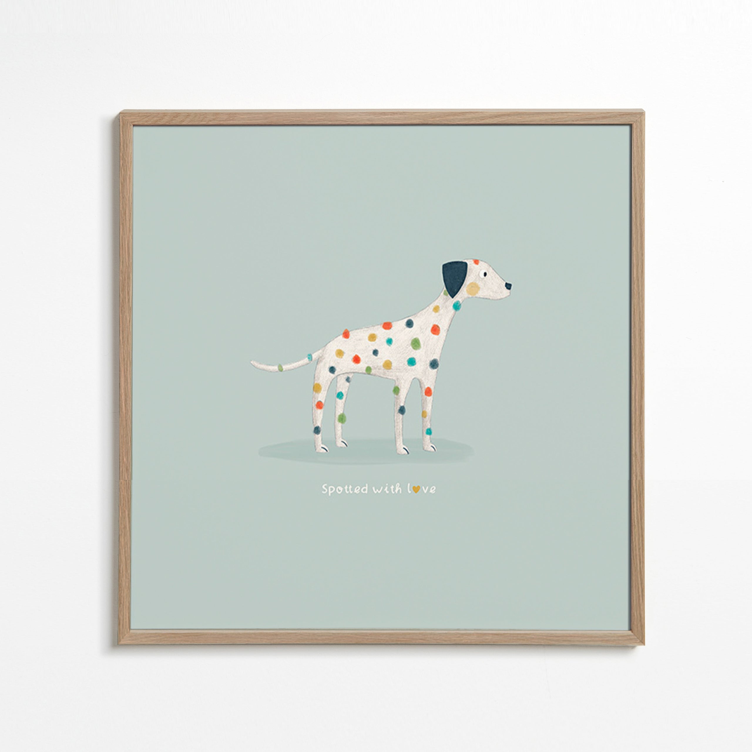 Dalmatiner-Illustration mit bunten Punkten