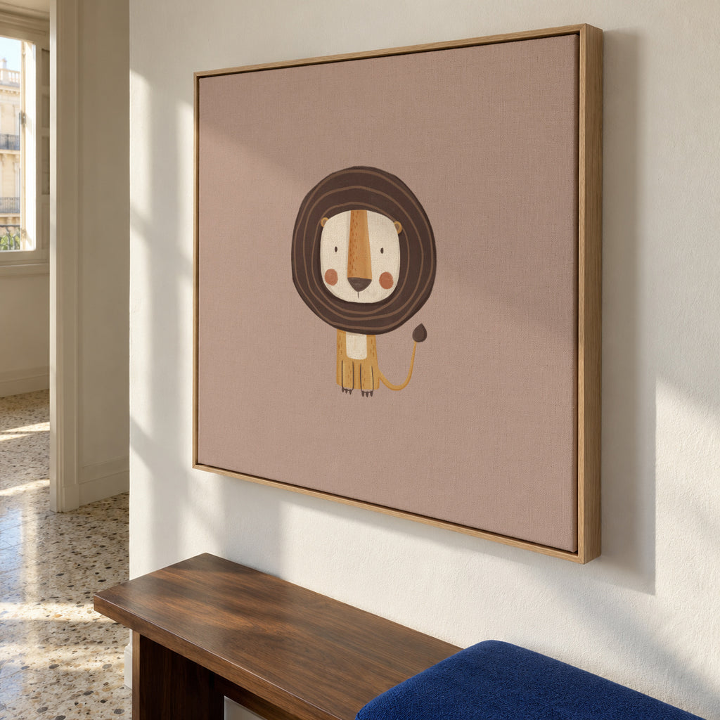 Lion - Framed canvas in an interior