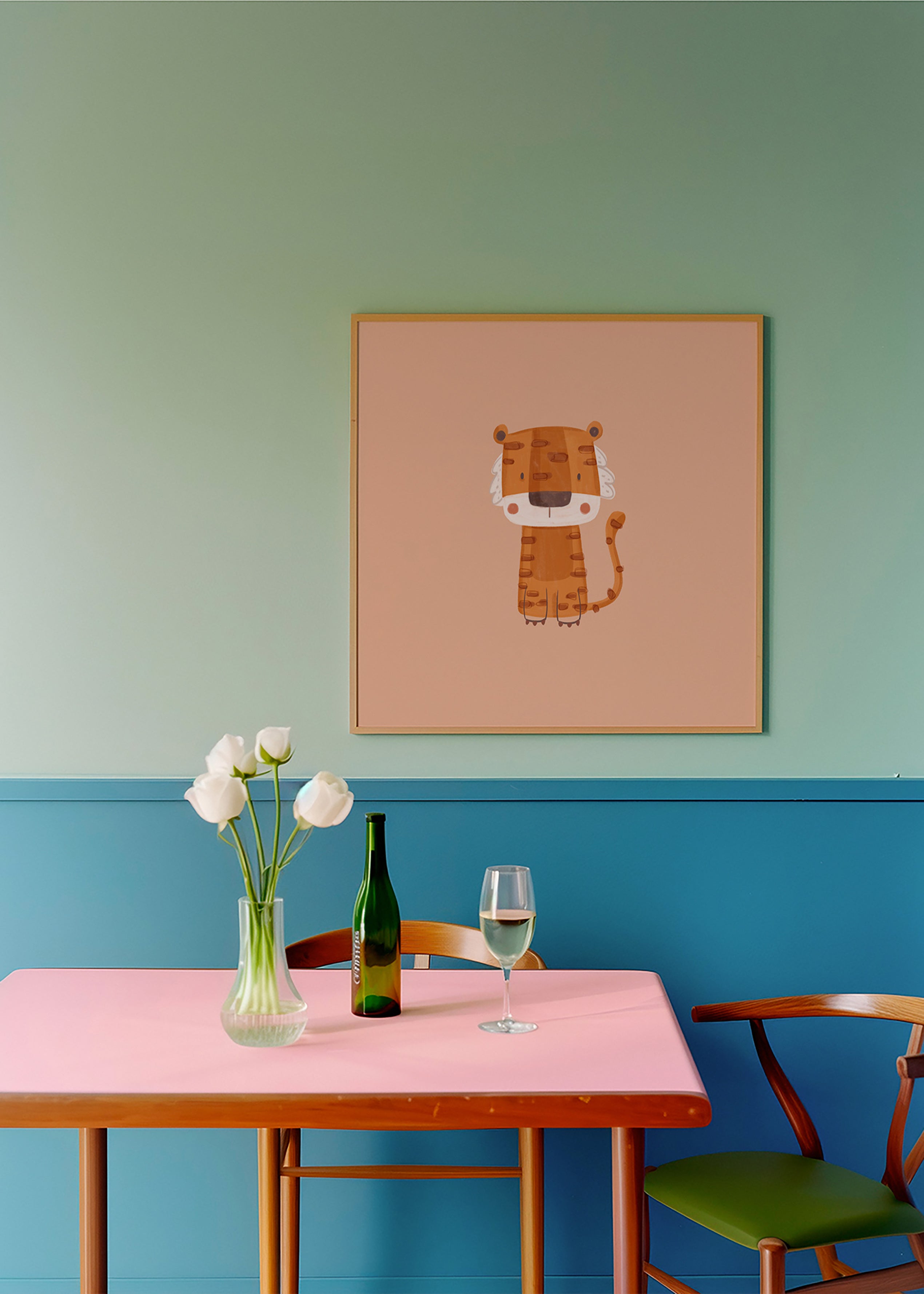 Tiger-Illustration minimalistisch