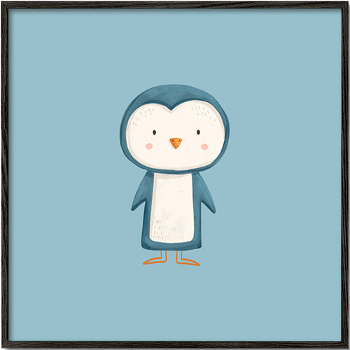 Kunstwerk Pinguin-Illustration auf blauem Hintergrund