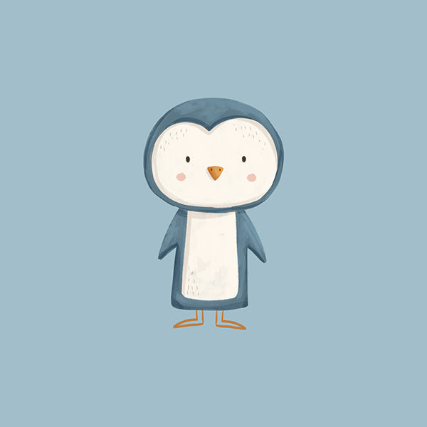 Kunstwerk Pinguin-Illustration auf blauem Hintergrund