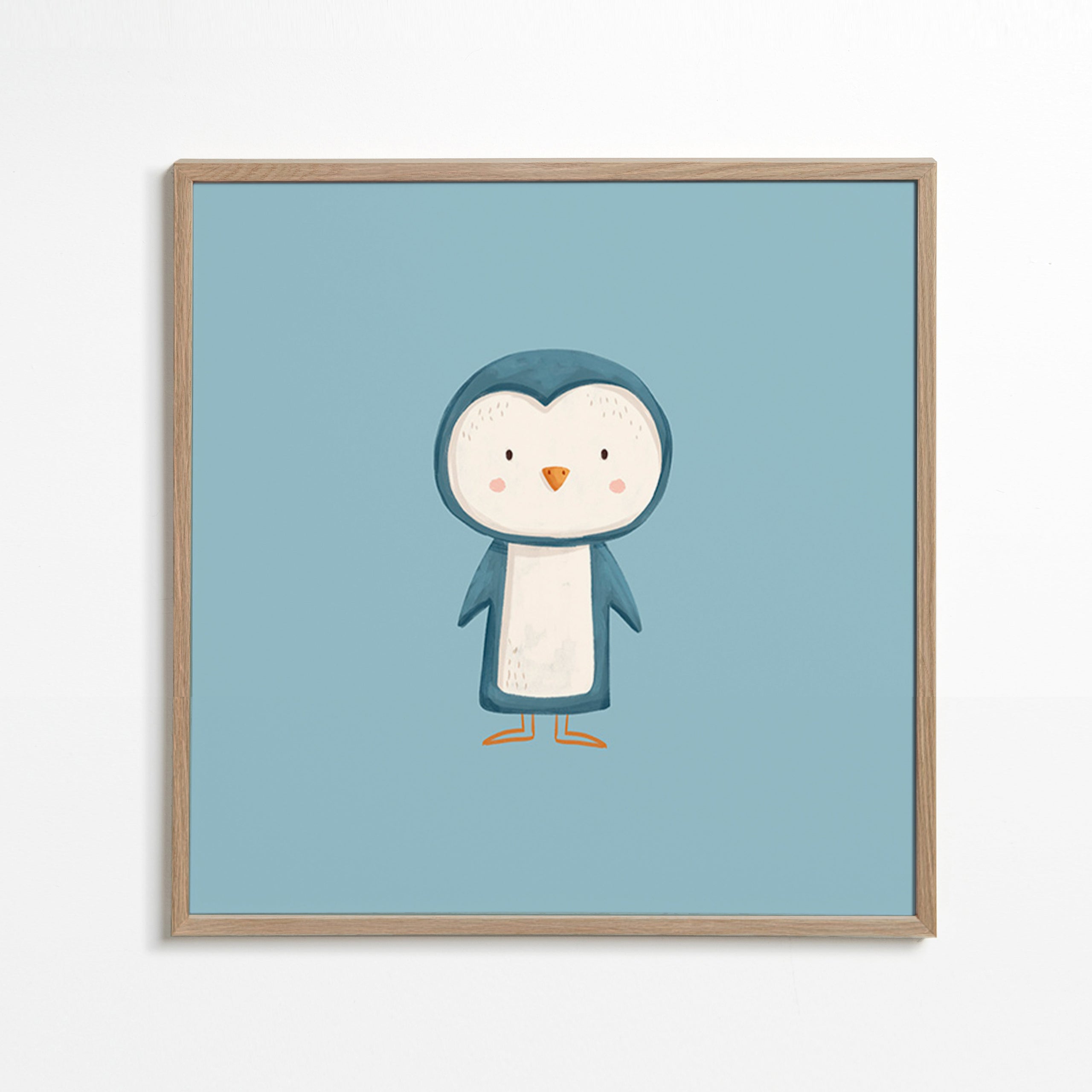 Kunstwerk Pinguin-Illustration auf blauem Hintergrund