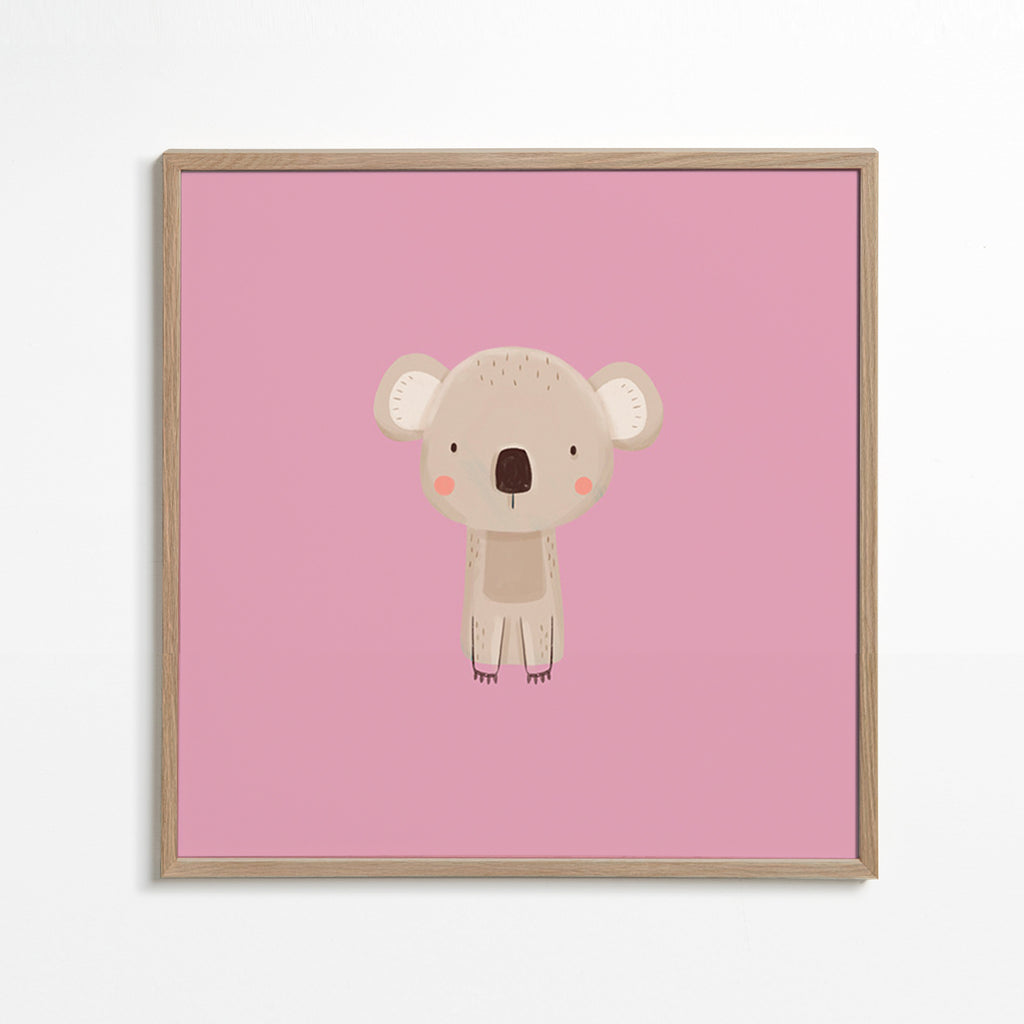 Kinderbild: minimaler rosa Koala