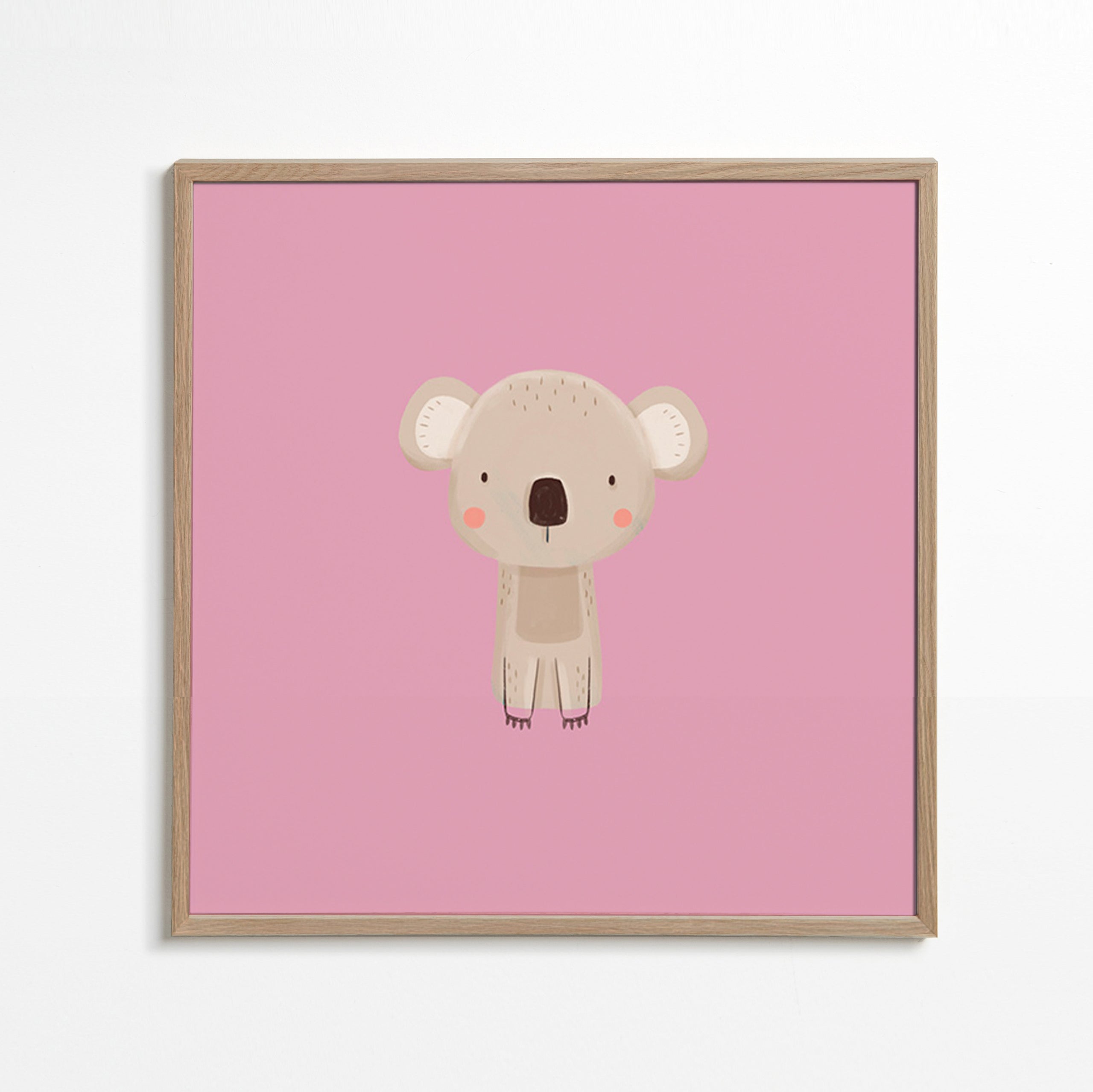 Kinderbild: minimaler rosa Koala