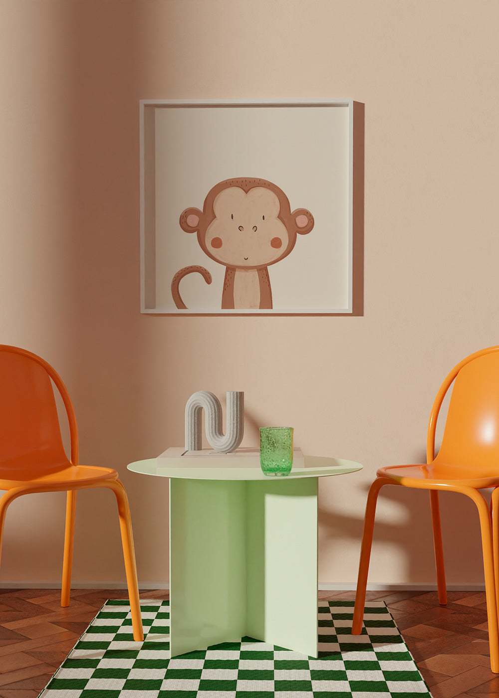Kinderbild lächelnder Affe