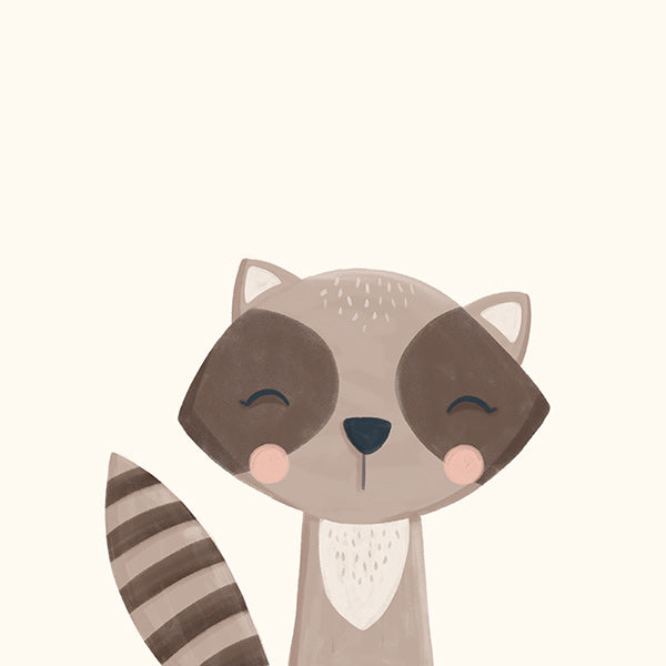 Kinderbild lächelnder Waschbär