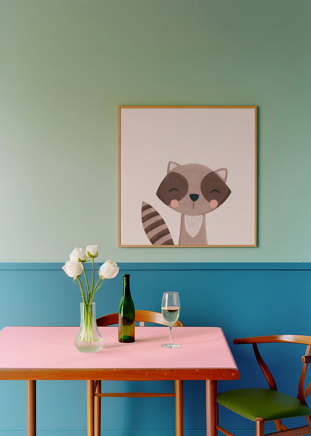 Kinderbild lächelnder Waschbär