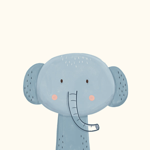 Kinderbild blauer Elefant niedlich