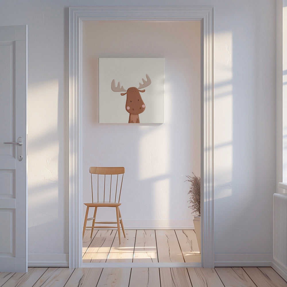 Kinder-Elch-Illustration auf hellem Hintergrund