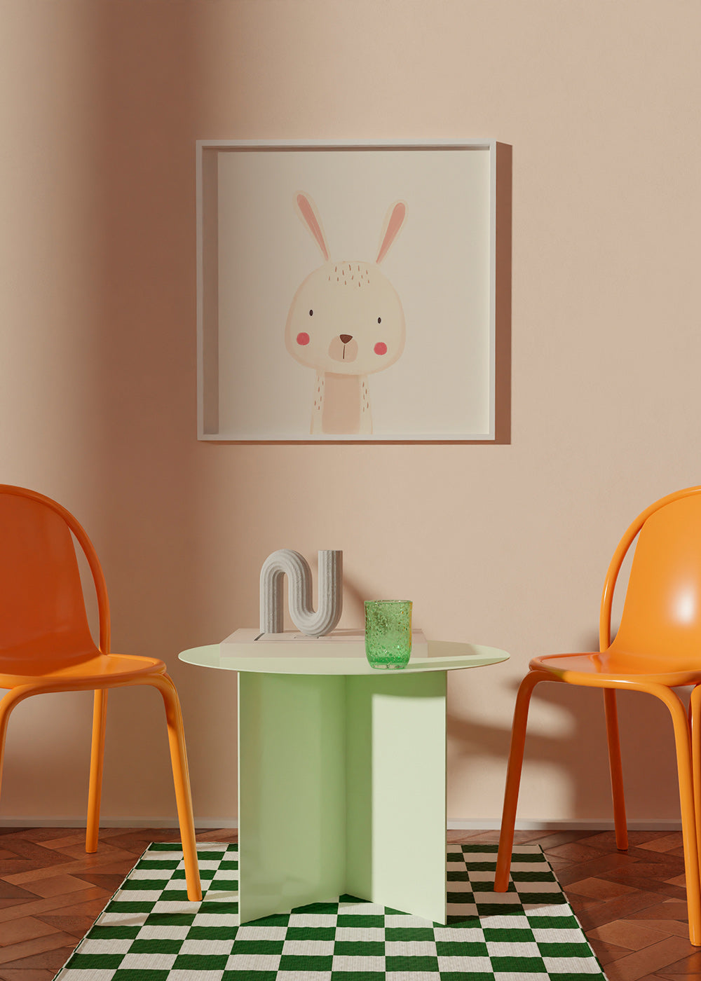 Kinderbild mit niedlichem Hasen