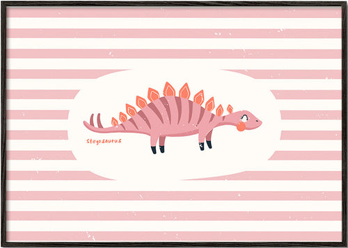 Kinderbild Stegosaurus auf pastellstreifen