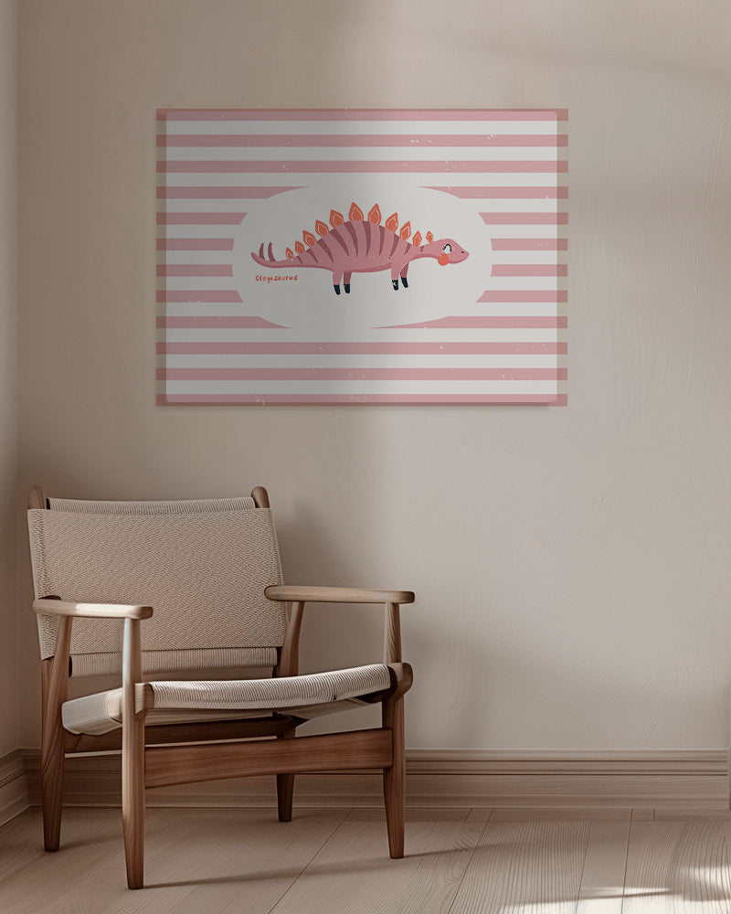 Kinderbild Stegosaurus auf pastellstreifen