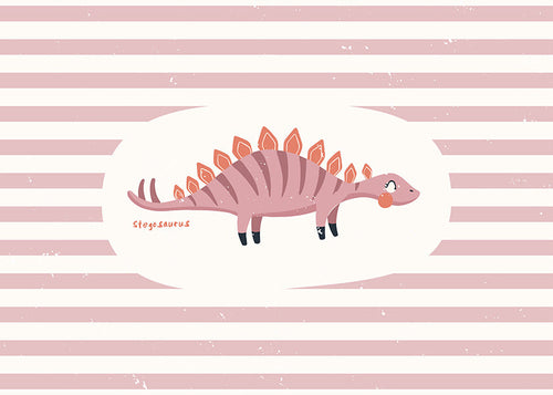 Kinderbild Stegosaurus auf pastellstreifen