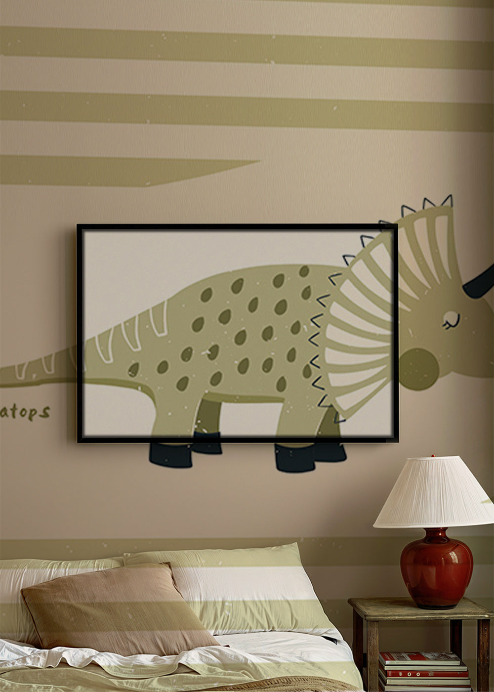 Kinderbild Triceratops grün