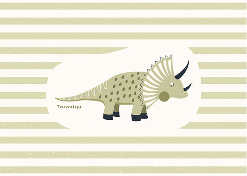 Kinderbild Triceratops grün
