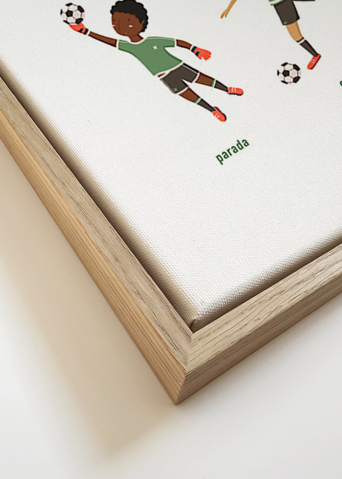 Sportkunst mit fünf Fußball-Posen