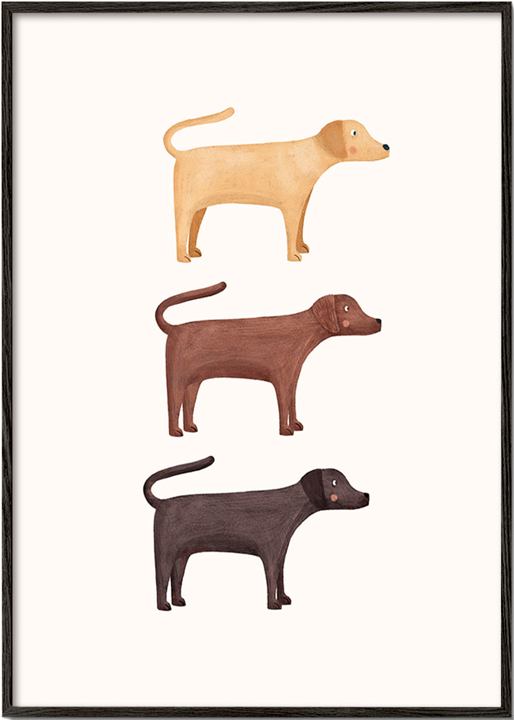 Kunstwerk drei Labradoren minimal
