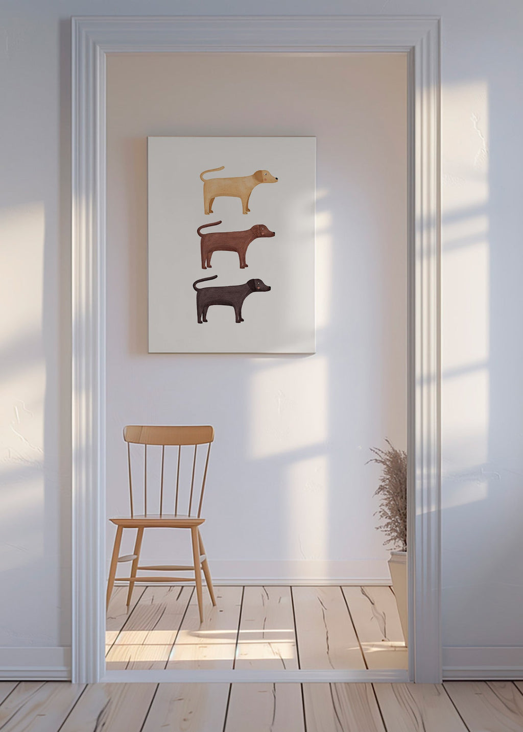 Kunstwerk drei Labradoren minimal