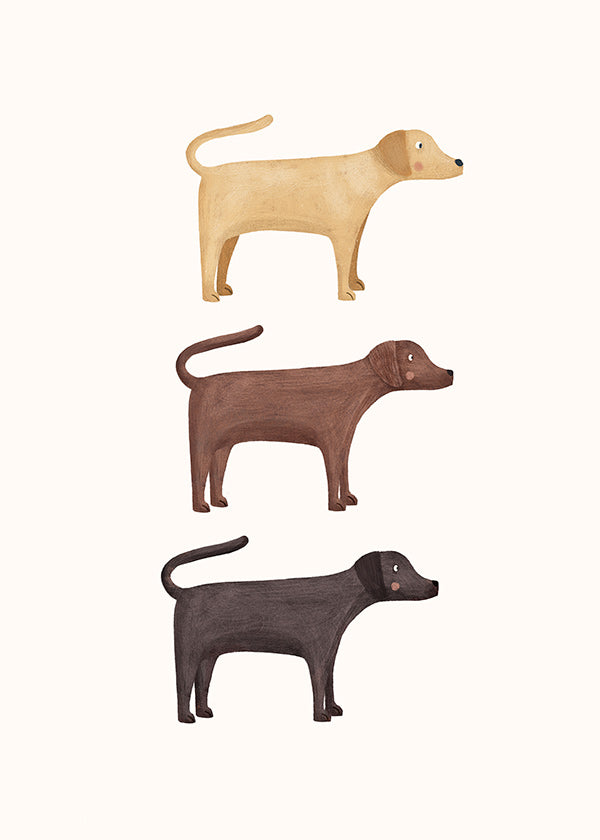 Kunstwerk drei Labradoren minimal