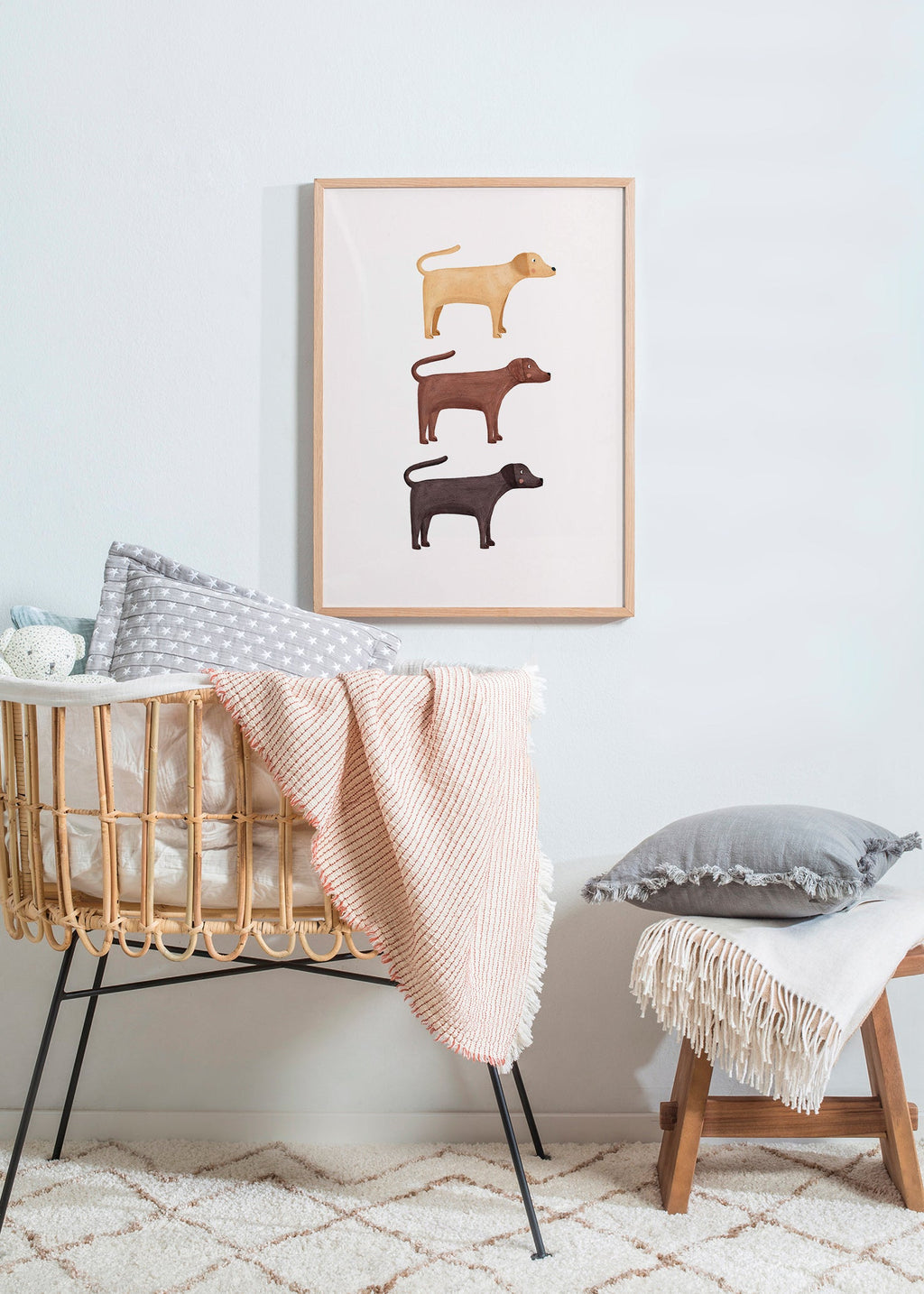Kunstwerk drei Labradoren minimal