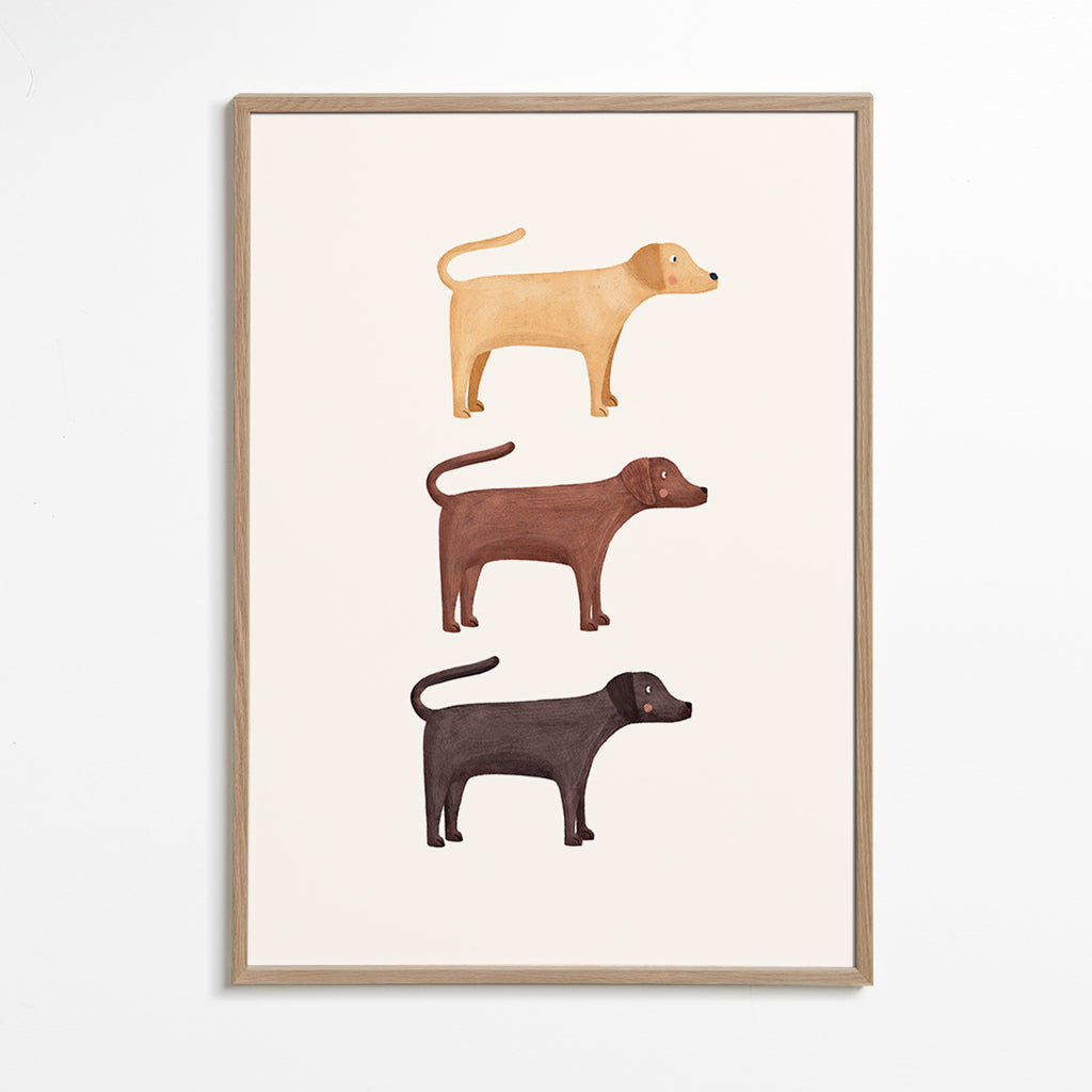 Kunstwerk drei Labradoren minimal