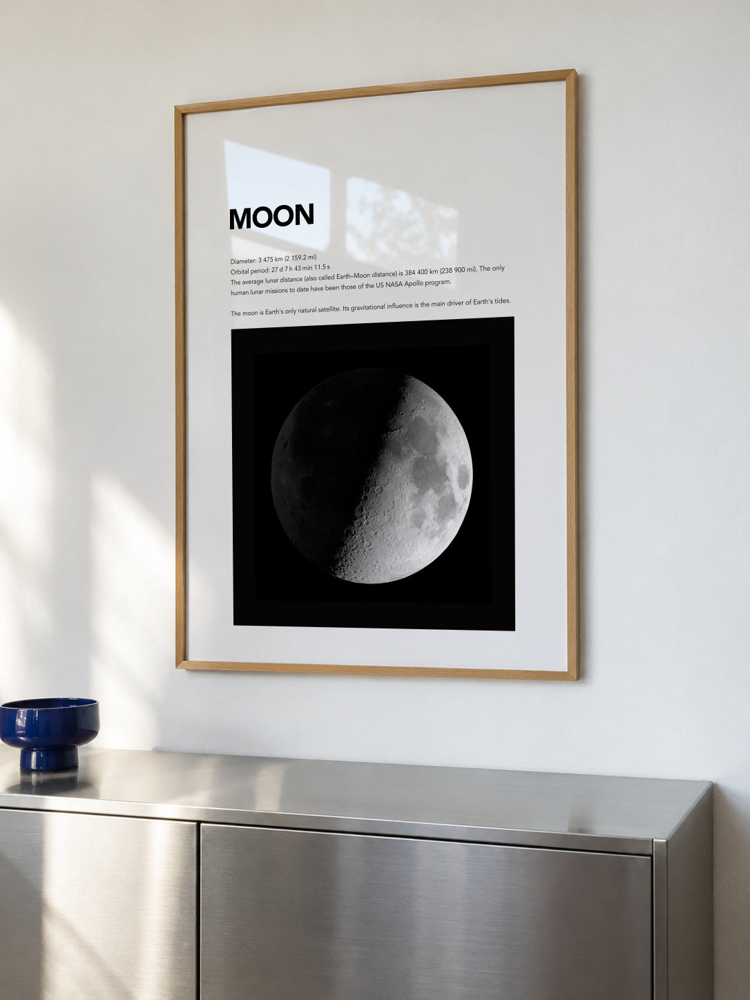 Moon - Framed poster in an interior