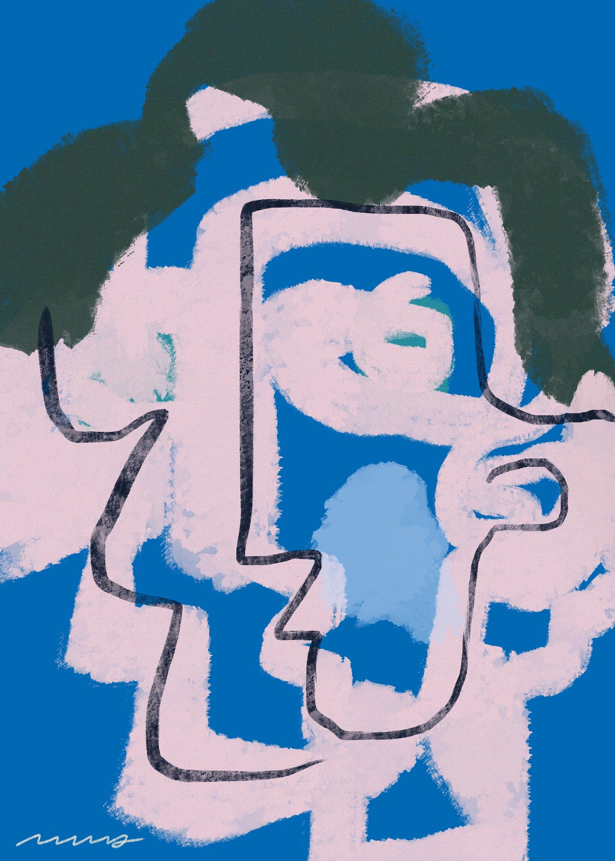 Corrupted portrait 02 - Unframed art print