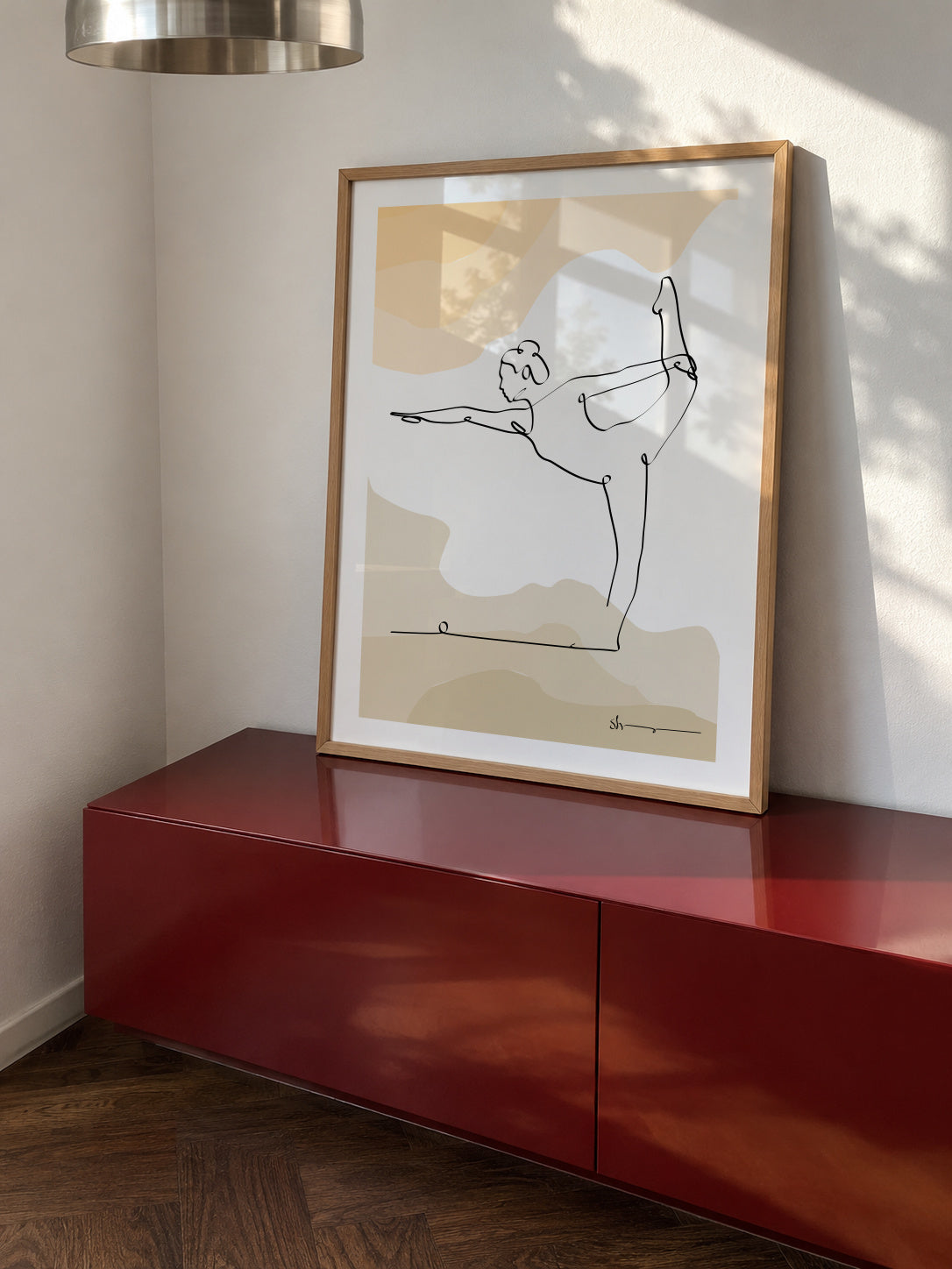 Lord of Dance Pose - Natarajasana - Framed poster in an interior