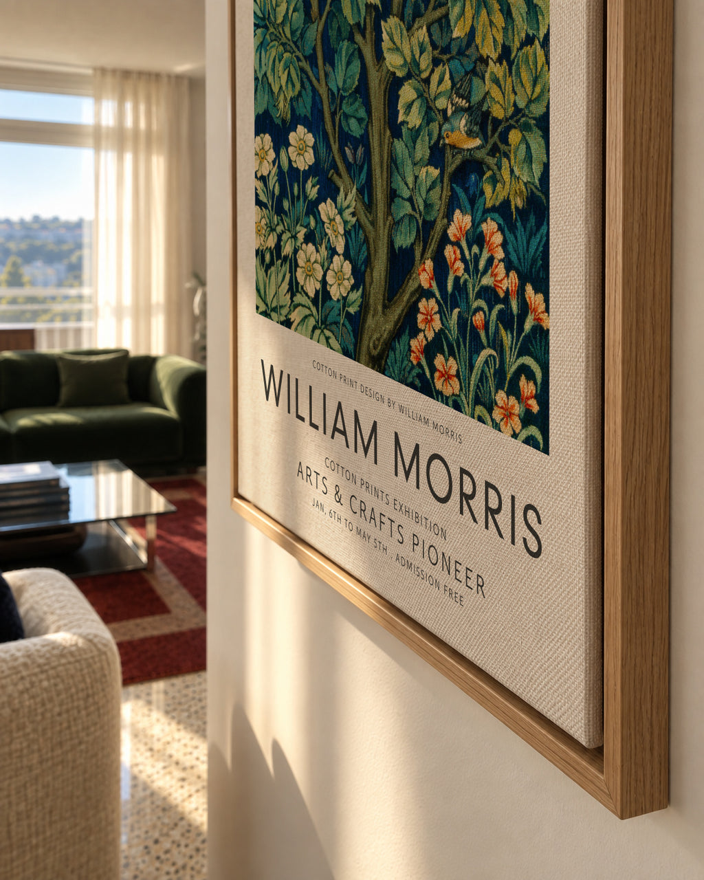 William Morris Cock Pheasant - Framed canvas detail
