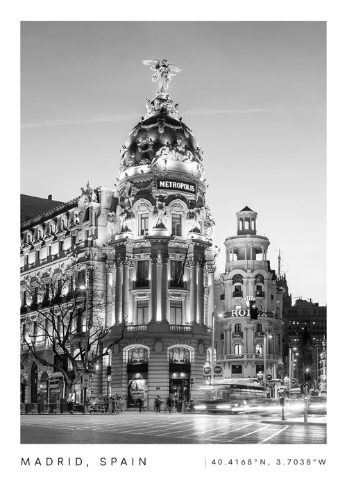 Madrid Spain coordinates poster - Unframed art print