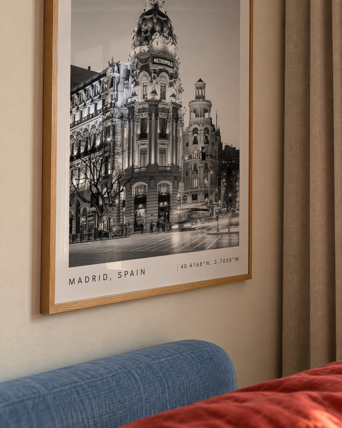 Madrid Spain coordinates poster - Framed poster detail