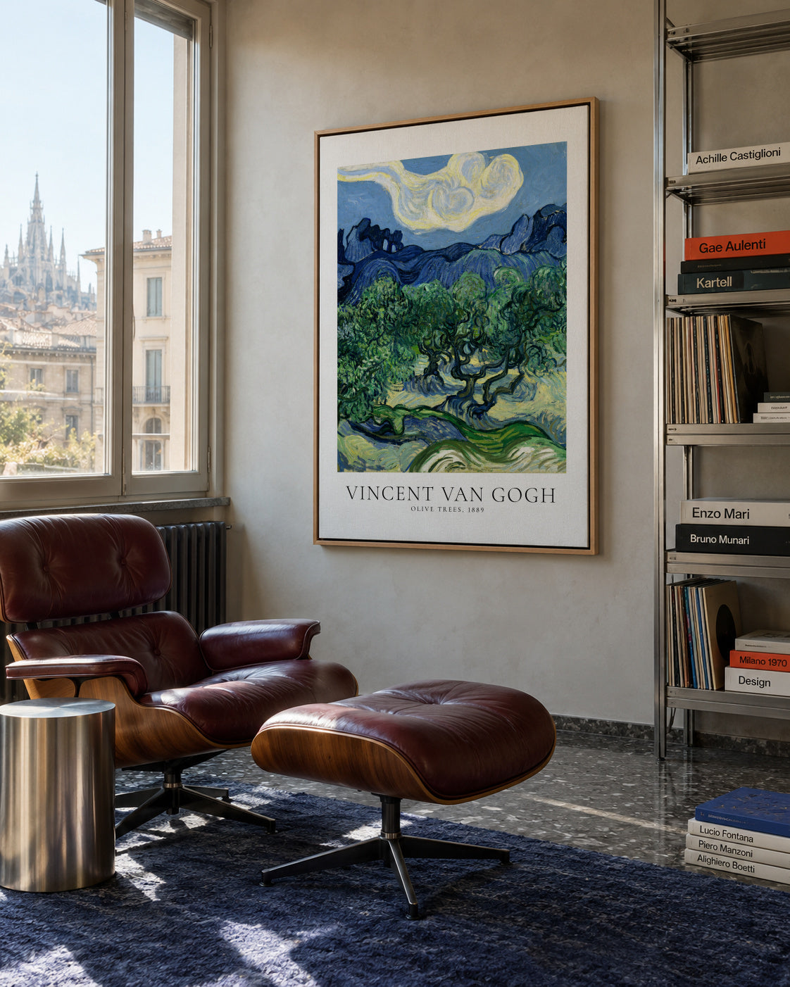 Vincent Van Gogh Olive trees - Framed canvas in an interior