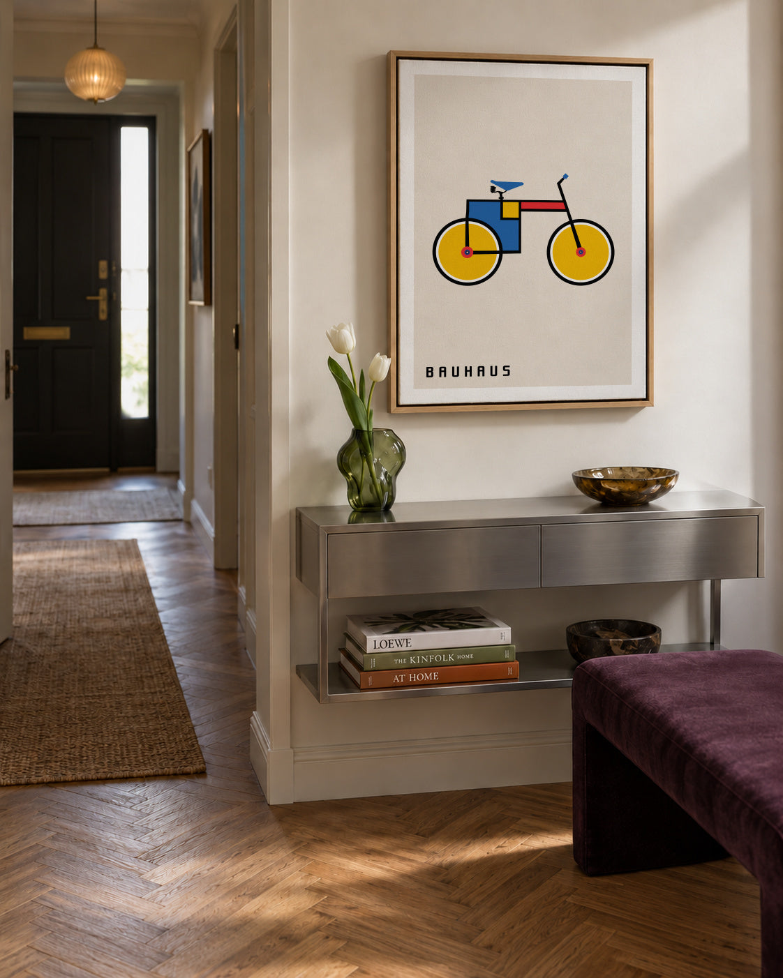 Bauhaus bicycle - Framed canvas in an interior
