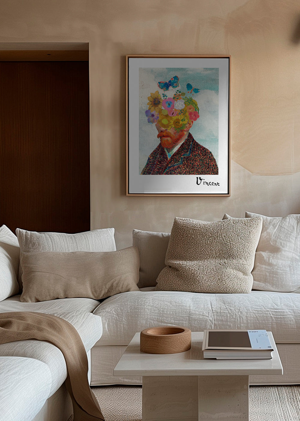 Vincent van Gogh inspired self-portrait & flower remixed