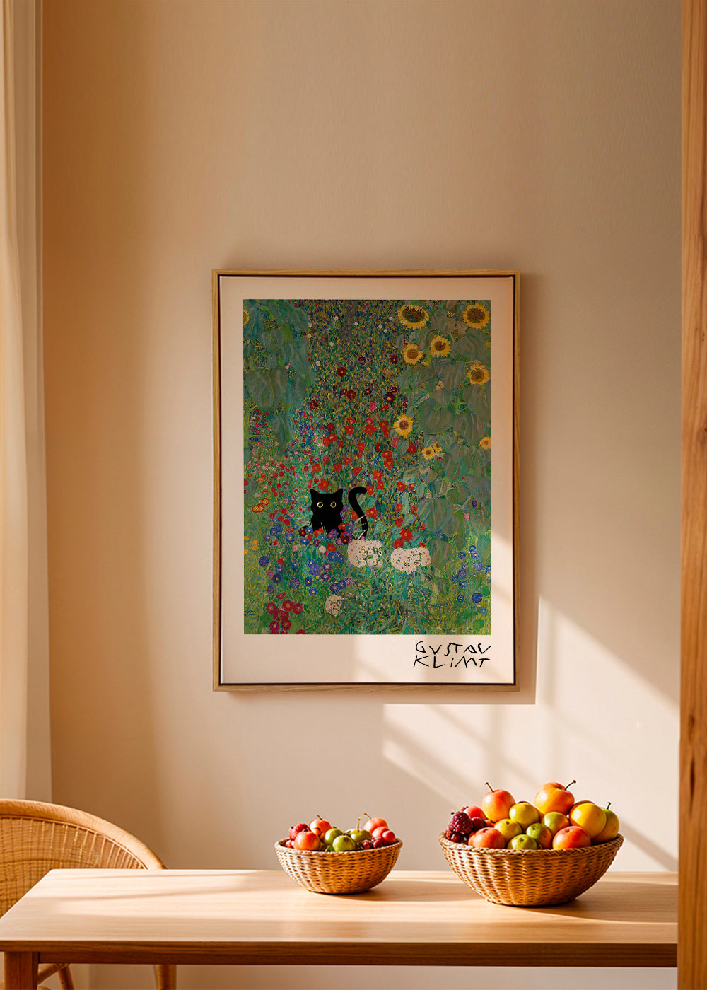 Gustav Klimt Garden Cat Print
