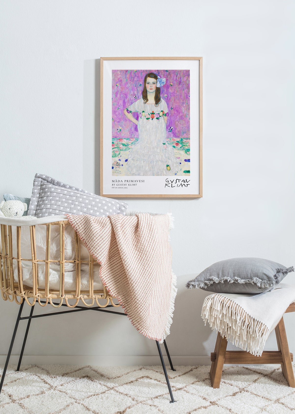 Ma?da Primavesi by Gustav Klimt - Framed poster in an interior