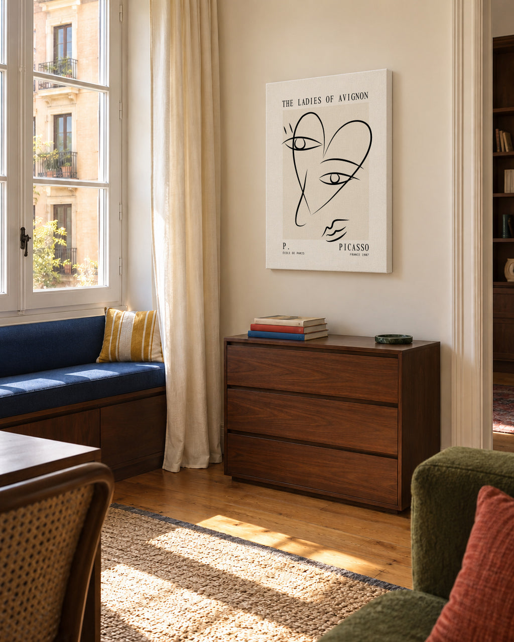 Picasso Ladies of Avignon sketch Poster - Unframed canvas in an interior