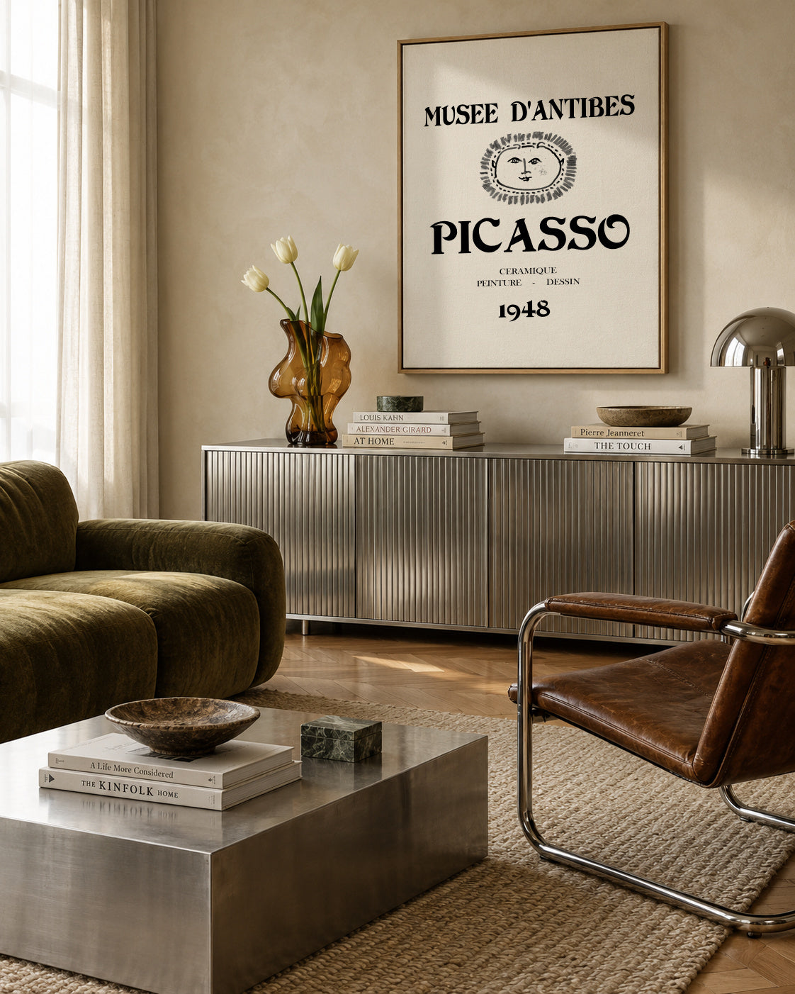 Picasso Musee D'Antibes Poster - Framed canvas in an interior