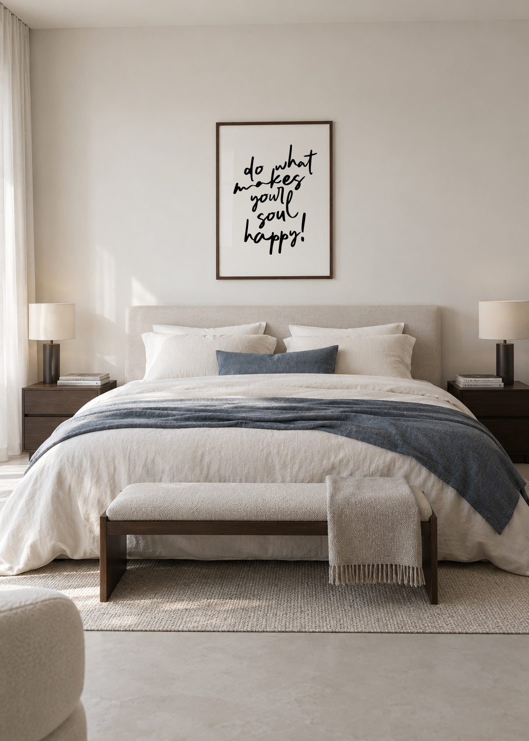 Do what makes your soul happy quote poster - Framed poster in an interior