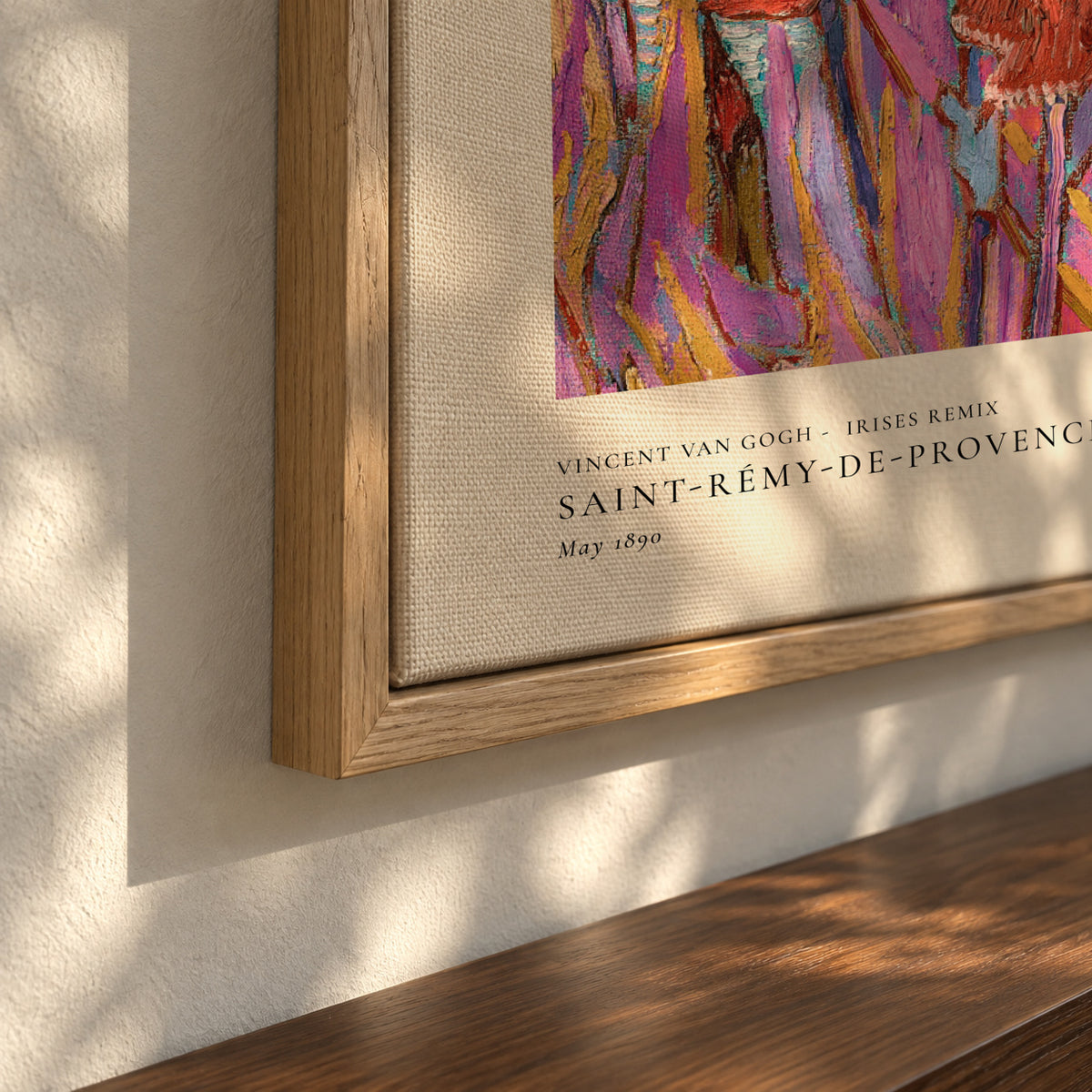 Vincent van Gogh - Irises Remix - Square - Framed canvas detail