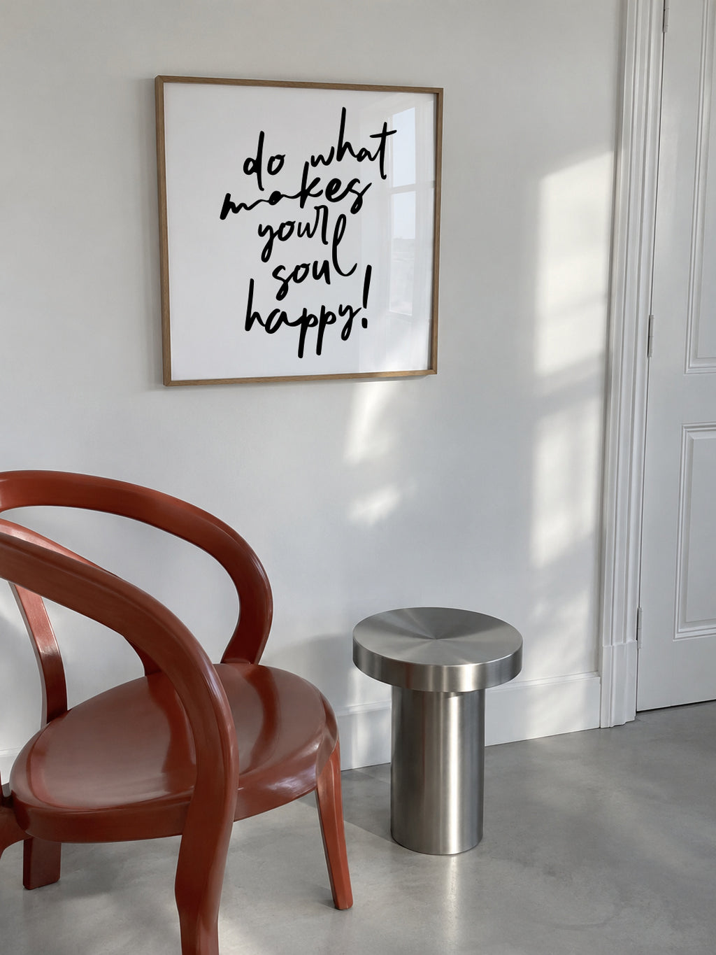 Do what makes your soul happy quote poster - Square - Framed poster in an interior