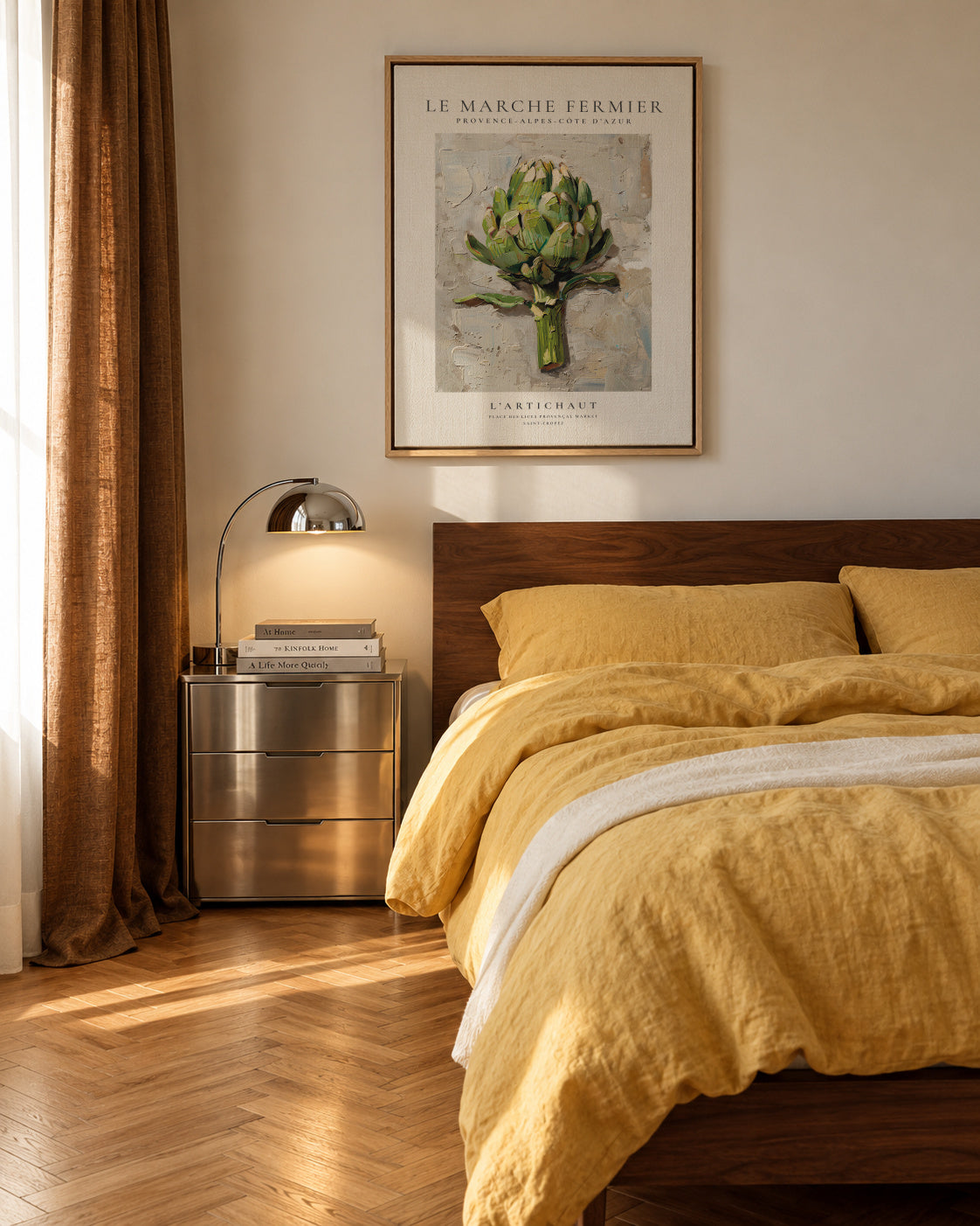 Le marche fermier - L’Artichaut - Framed canvas in an interior